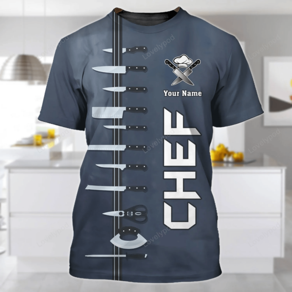 Cool Chef 3d Shirts, Custom name Chef Gift, Cooking Shirt, Chef Birthday, Chef Present - Image 2