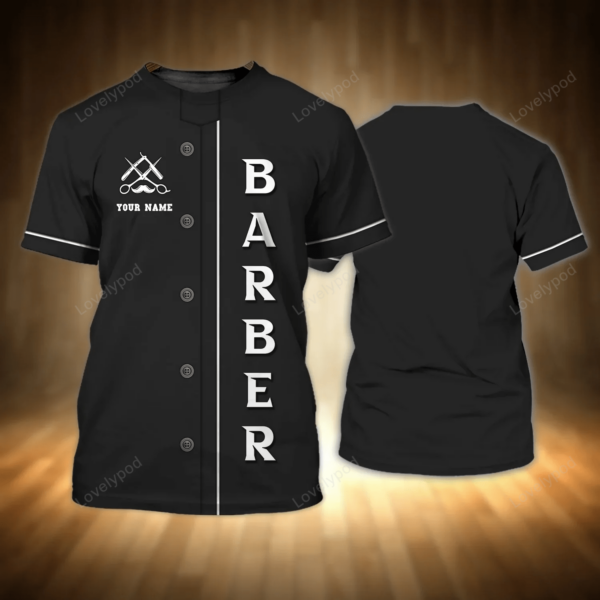 Custom name Barber 3D all over printed t-shirt, Gift for Barber, Barber Birthday Present