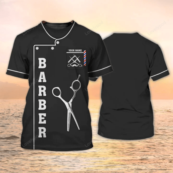 Barber Shop, Custom Barber T Shirts Black, 3D Full Print Shirts For Barber, Best Gift For Barbers, Barber Shirt