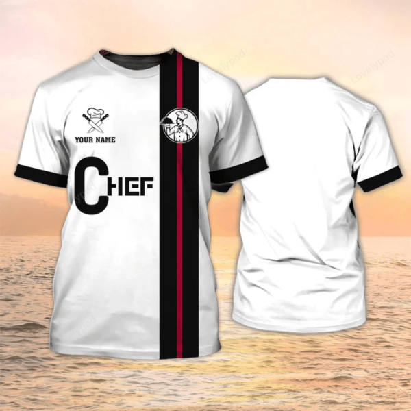 Gift for Master chef, Chef Shirt Cook Personalized Name 3D T Shirt, Chef Uniform Special Chef Design