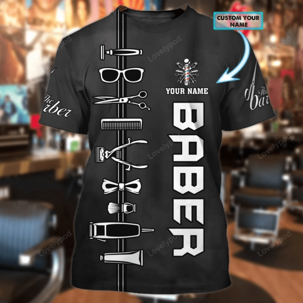 Barber 3D T-Shirt, Barber Tee, Funny Barber T Shirt, Barber Shop Gift, Barber Birthday Present - Image 5