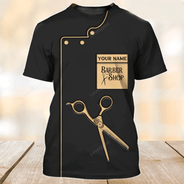 Barber Shop 3D all over printed new, Barber gift, Gift For Hair Dresser, Salon 3D T-shirt