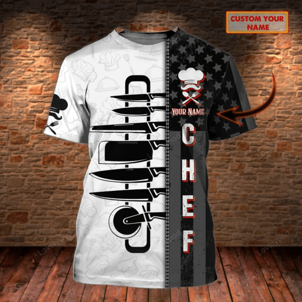 Cool Chef 3d Shirts, Custom name Chef Gift, Cooking Shirt, Chef Birthday, Chef Present - Image 8