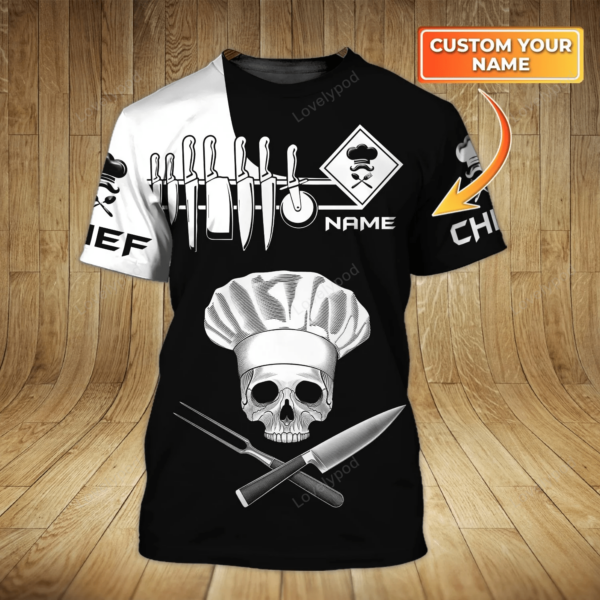 Chef, Cooking Lover, Personalized Name 3D Cooking Shirt, Chef Birthday, Chef Present - Image 10