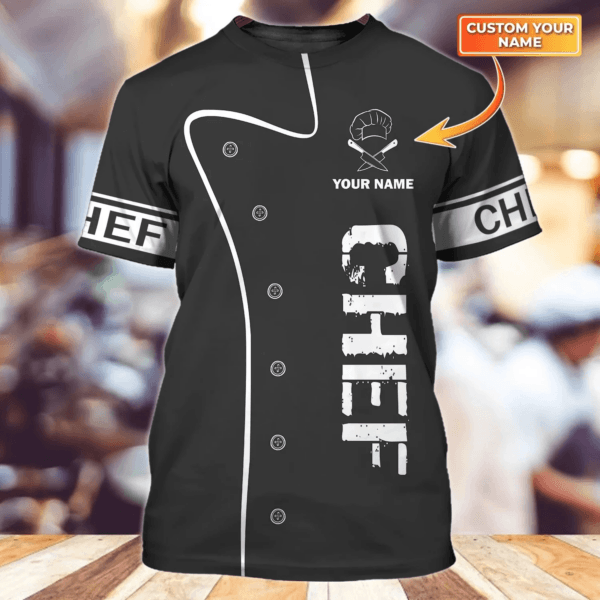 Cool Chef 3d Shirts, Custom name Chef Gift, Chef TShirt, Cooking Shirt - Image 2