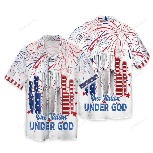 Independence Day Is Coming Chef One Nation Under God 3D Full Print, July 4th Shirts, USA Flag Family - Image 3