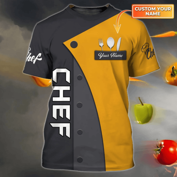 Gift for Chef, Master Chef Personalized Name 3D Tshirt , Chef 3D Shirt, Cook lovers gift - Image 5