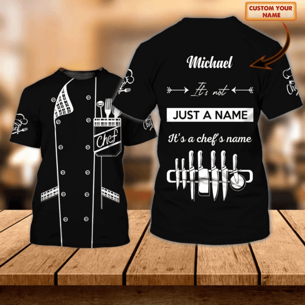 Cool Chef 3d Shirts, Custom name Chef Gift, Chef TShirt, Cooking Shirt - Image 8