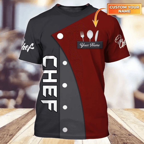 Gift for Chef, Master Chef Personalized Name 3D Tshirt , Chef 3D Shirt, Cook lovers gift - Image 10