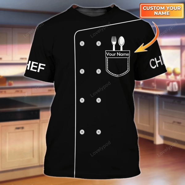 Chef, Personalized Name 3D All Over printed , Chef Cooking Lover - Image 10