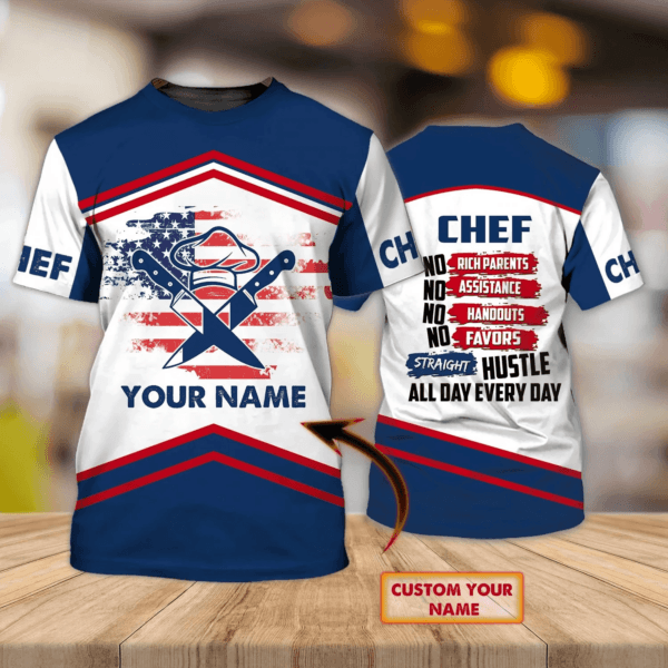 Cool Chef 3d Shirts, Custom name Chef Gift, Chef TShirt, Cooking Shirt - Image 11