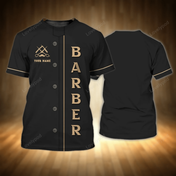 Barber Shop Personalized Name 3D Tshirt,  Hairstylist Gift, Gift For Hair Dresser, Salon T-shirt - Image 12