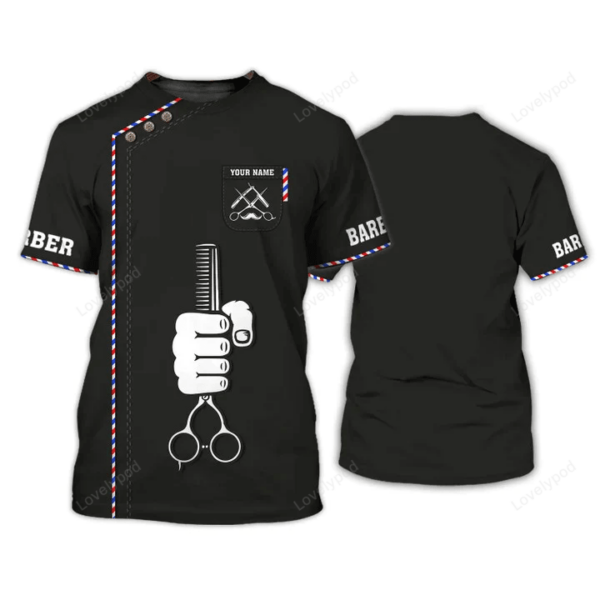 Barber Apparel, Custom Barber Shop Shirt Black Barber Uniform