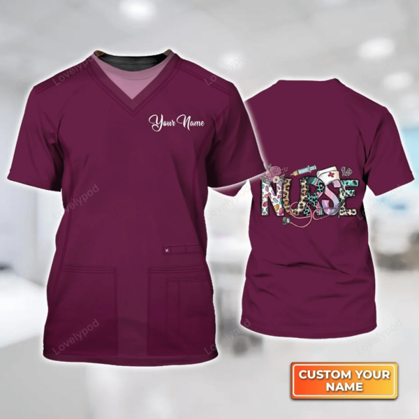 Nursing Graduate T-shirt, Registered Nurse Personalized Name 3D Tshirt