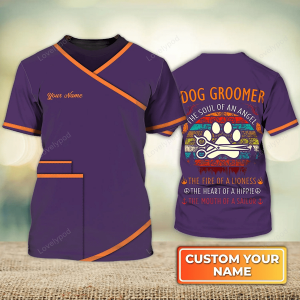 Dog Groomer Uniform Salon Pet 3D Tshirt, Cute Dog Groomer Tshirt, Women Dog Grooming Christmas Gift T-Shirt - Image 10