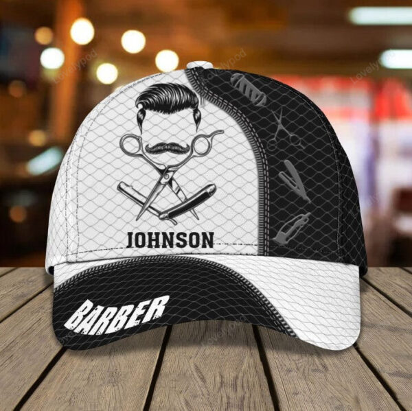 Personalized Barber Shop 3D All Over Printed Cap, Tools Of Barber Hat for Barber Man