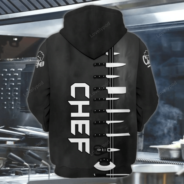 CHEF - Personalized Name 3D Zipper Hoodie - Image 2