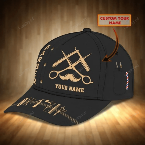 Personalized Barber Shop 3D All Over Printed Cap, Tools Of Barber Hat for Barber Man - Image 5