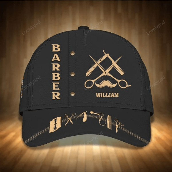 Personalized Barber Shop 3D All Over Printed Cap, Tools Of Barber Hat for Barber Man - Image 8