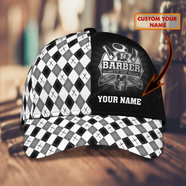 Personalized With Name 3D Full Printed Barber Classic Cap For Men And Woman, Barber Cap Hat - Image 5