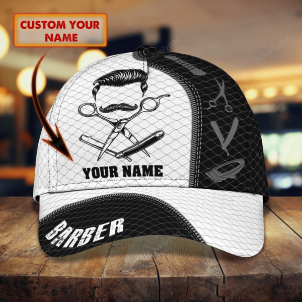 Personalized With Name 3D Full Printed Barber Classic Cap For Men And Woman, Barber Cap Hat - Image 8