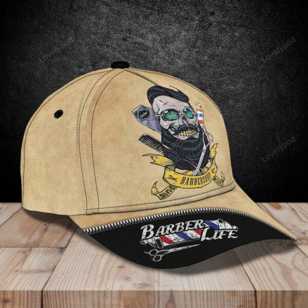 Customized 3D All Over Print Baseball Skull Barber Cap, Barber Skull Cap Hat, Cap For Barber Man - Image 4