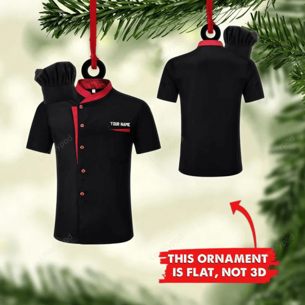 Chef Outfit Personalized Ornaments, Proud Chef Uniform Christmas Ornament