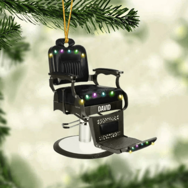 Barber Chair Personalized Christmas Ornament - Gift For Barber - Image 6