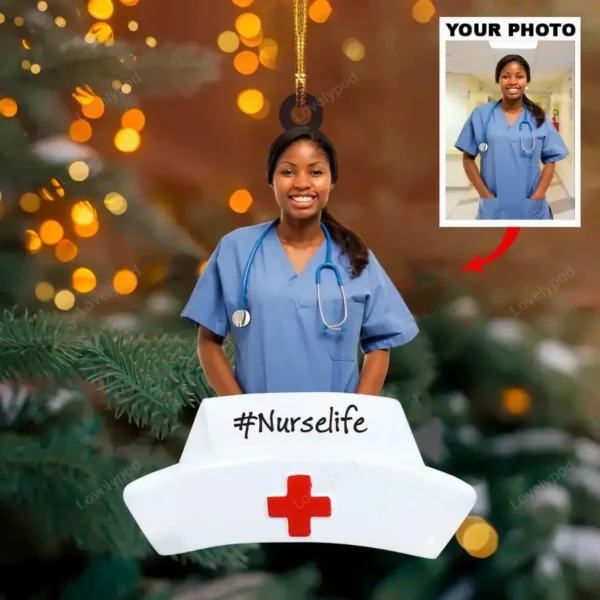 Personalized Photo Nurse shape acrylic Ornament – Gift For Nurse – Best Nurse Ever - Image 2