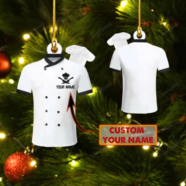 Personalized name Master chef ornament, Christmas gift for Master chef custom shaped acrylic ornament - Image 5