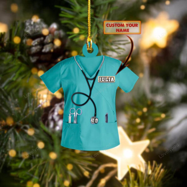 Personalized Nurse Ornament, Costume Color can be changed - Image 2