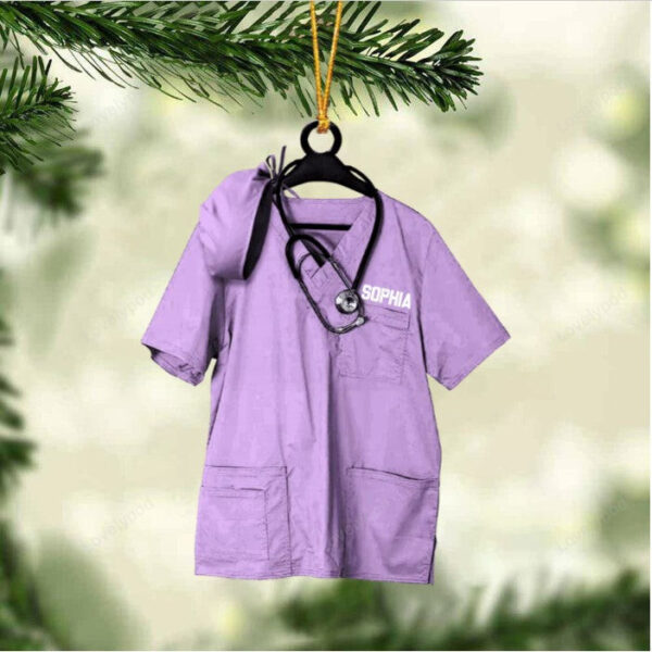 Personalized Nurse Scrub Hanging Ornament Christmas, Christmas Tree Decor - Image 7