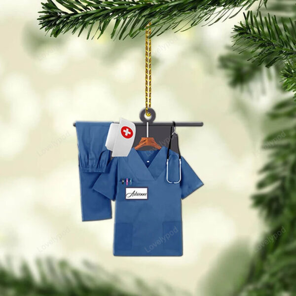 Personalized Nurse Shirt Ornaments, Christmas Ornament Doctor Gift, Nurse Graduation Ornament - Image 3