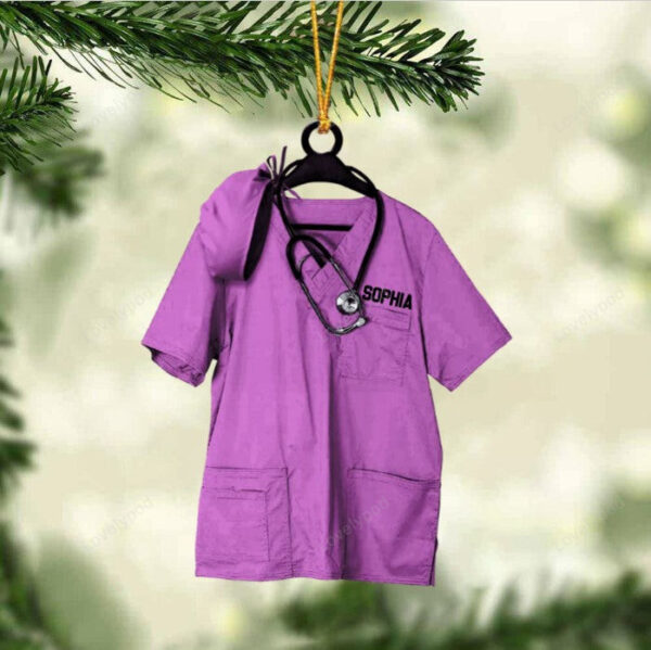 Personalized Nurse Scrub Hanging Ornament Christmas, Christmas Tree Decor - Image 8