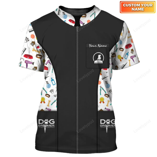 Dog Groomer Uniform Pink Salon Pet 3D Tshirt, Cute Funny Dog Groomer Tshirt Women Dog Grooming - Image 9