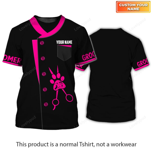 Dog Groomer Uniform Pink Salon Pet 3D Tshirt, Cute Funny Dog Groomer Tshirt Women Dog Grooming - Image 11