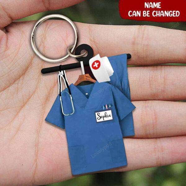 Personalized nurse custom name keychain