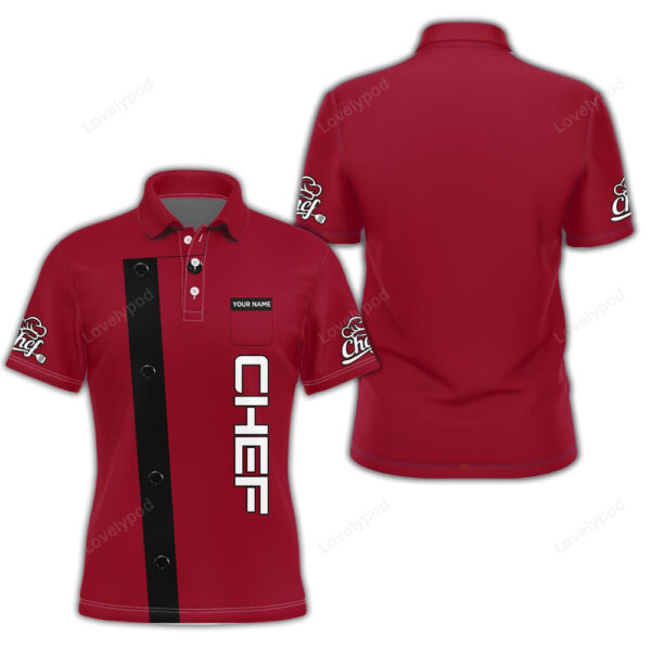 Chef Personalized 3D red Shirt, Chef Apparel, Chef Wear Cook Shirts Chef Uniform - Image 5