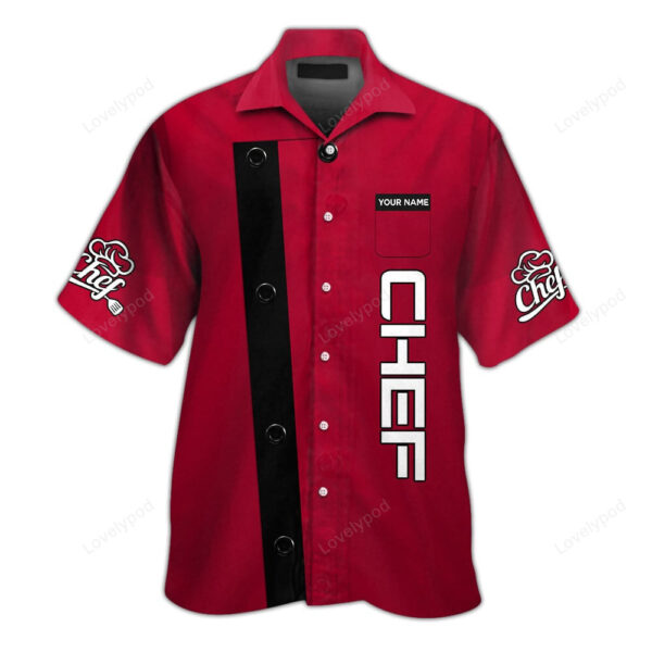 Chef Personalized 3D red Shirt, Chef Apparel, Chef Wear Cook Shirts Chef Uniform - Image 6