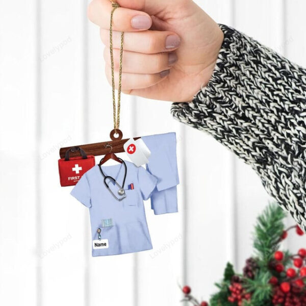 Nurse Uniform Shaped Christmas Ornament for Nurses, Nurse Decor for Christmas - Image 4