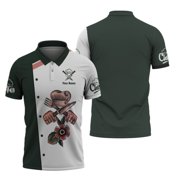 Custom Chef Tattoo 3D Shirt, Chef Polo shirt, Custom shirt for Chefs, Gift For Chefs