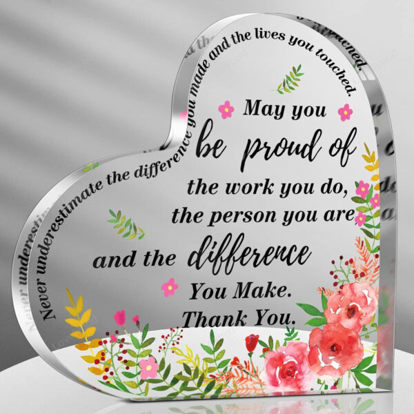 Thank You Gift for Women Inspirational, Coworker Gifts, Acrylic Appreciation Gifts for Friends Nurse Teacher Keepsake