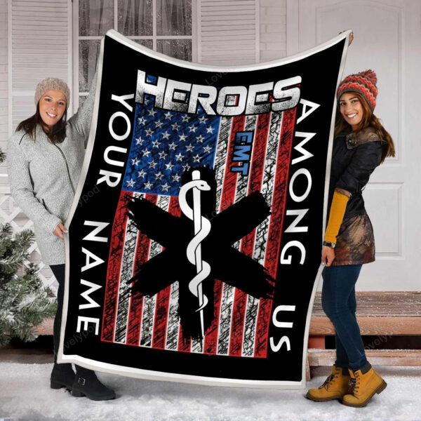 Custom name EMT Blanket ,Paramedic Throw Blanket, EMT Blanket, Nurse blanket