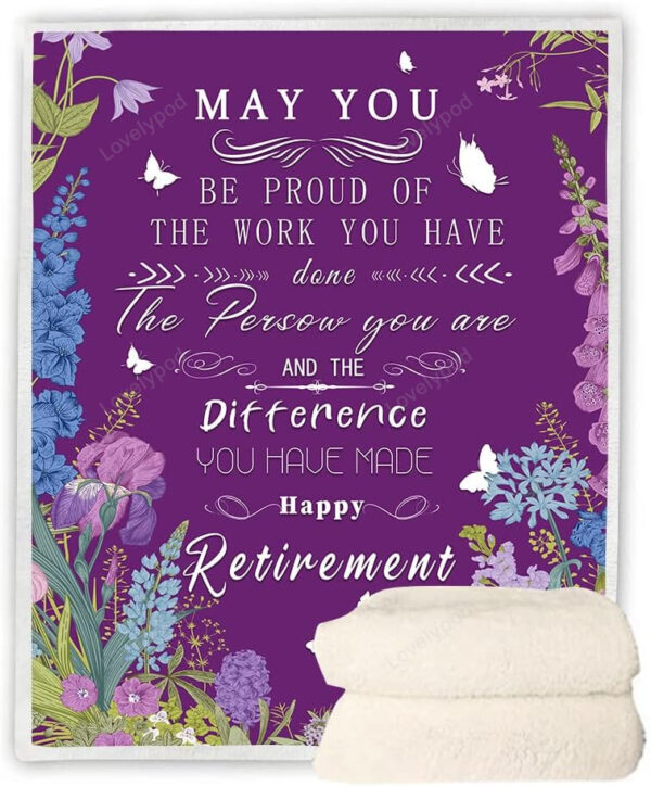 Retirement Gifts for Women 2024 Throw Blanket, Best Retirement Gifts, Happy Retirement Gifts for Teachers Nurses Mom Grandma Friend - Image 5