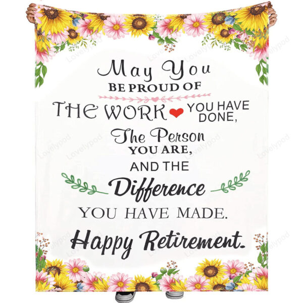 Happy Retirement Gifts for Women Men Blanket, Retired Throw Blankets, Blanket Retirement Gifts Home Decor for Nurse Coworker