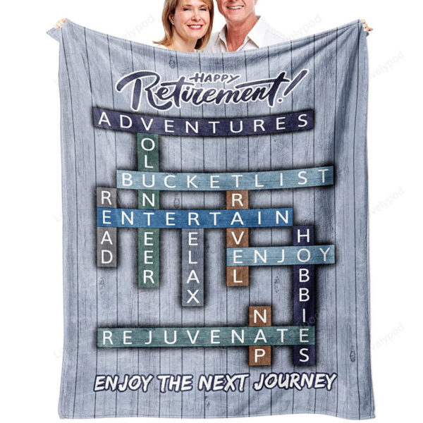 Retirement Gifts for Men Women, Happy Retirement Throw Blanket 50x60, Gifts for Retired Dad Mom Coworker Friends Nurse Teacher Doctor