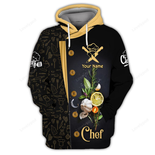 Personalized Name Shirt for Chef, Chef Hoodie, Chef Clothing - Image 4