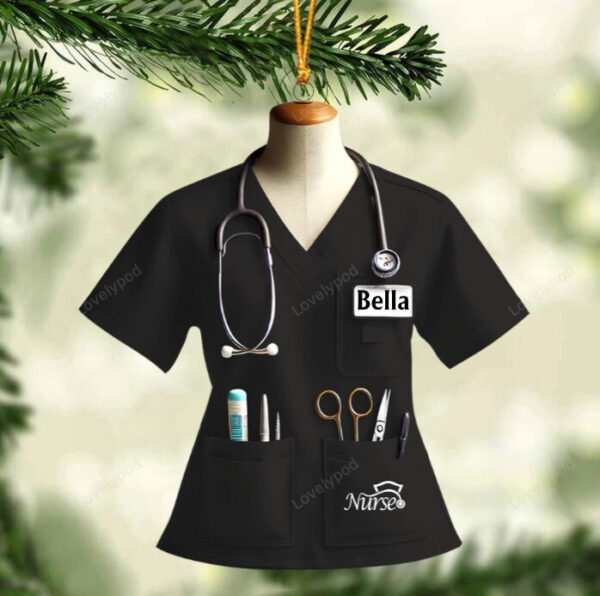 Nurse Uniform Custom Name Ornament, Christmas Gift For Nurse - Image 4