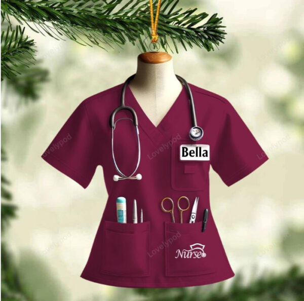 Nurse Uniform Custom Name Ornament, Christmas Gift For Nurse - Image 8