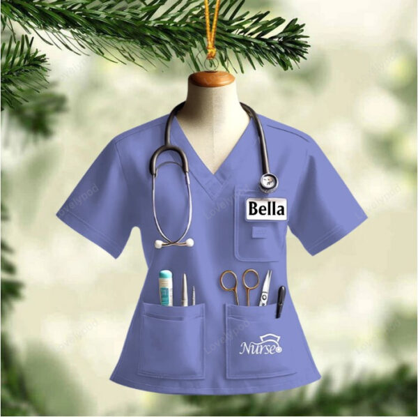 Nurse Uniform Custom Name Ornament, Christmas Gift For Nurse - Image 9